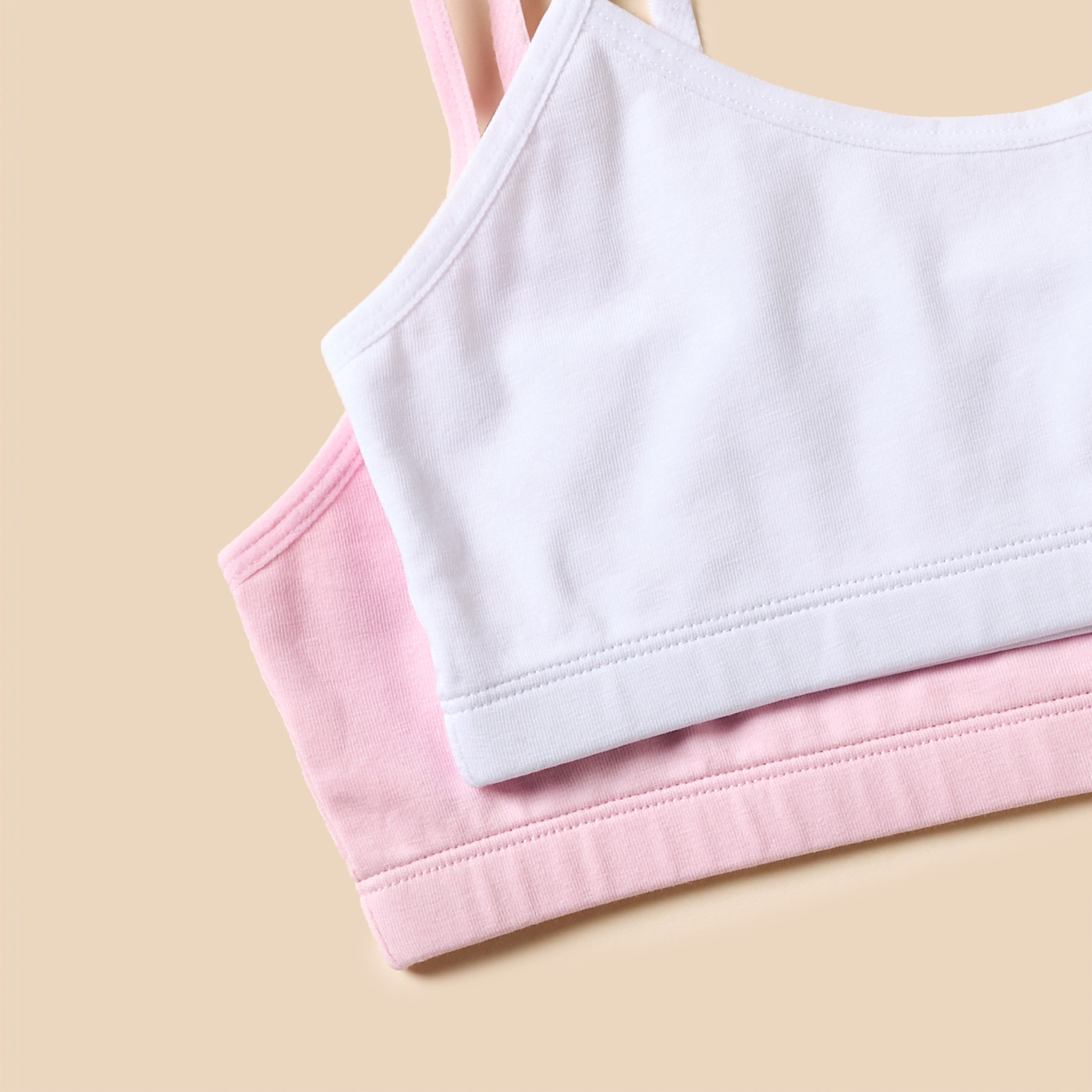 Pack of 2 - Plain Bra with Bow Applique