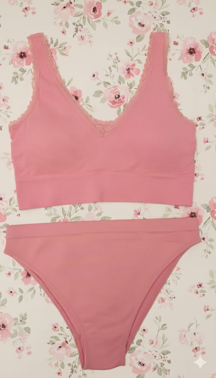 Seamless Bra & Brief Set -red