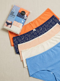 M&S 5-Pack Cotton Lycra™ Printed Low Rise Shorts