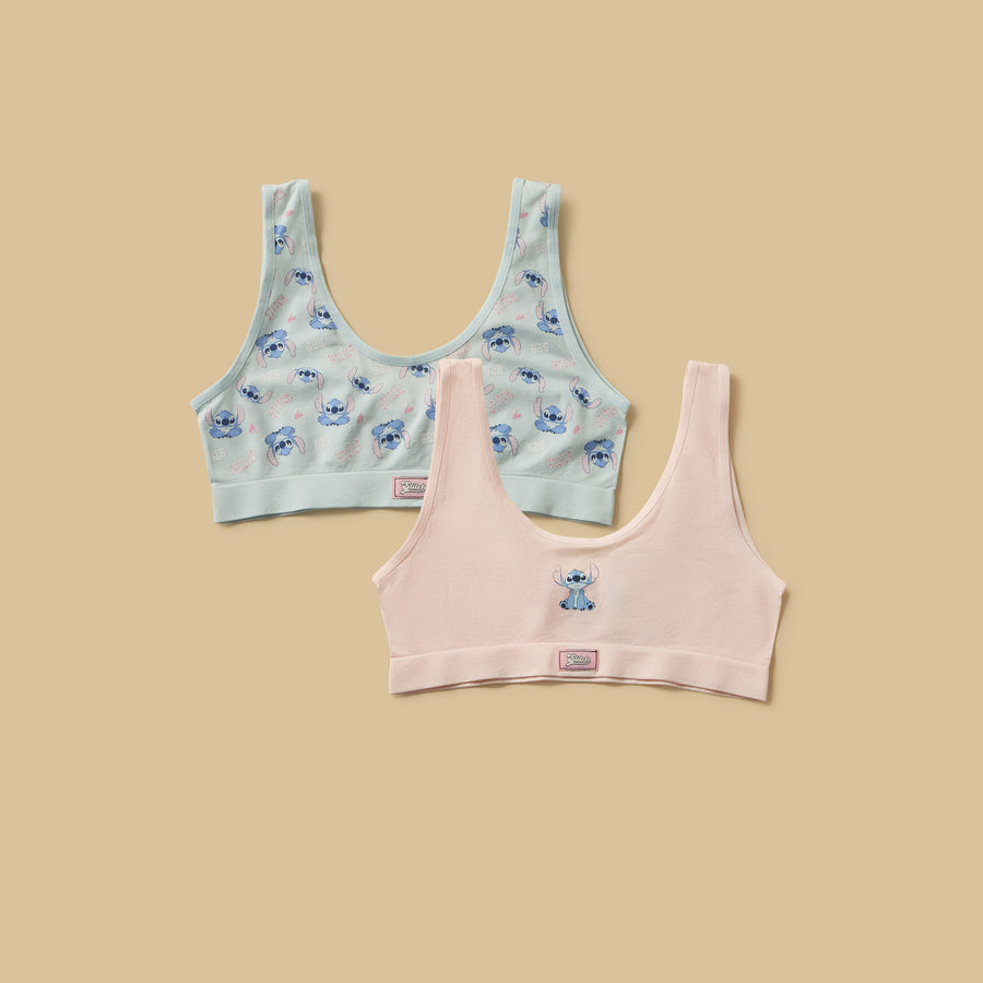 Pack of 2 - Stitch Print Non Padded Trainer Bra