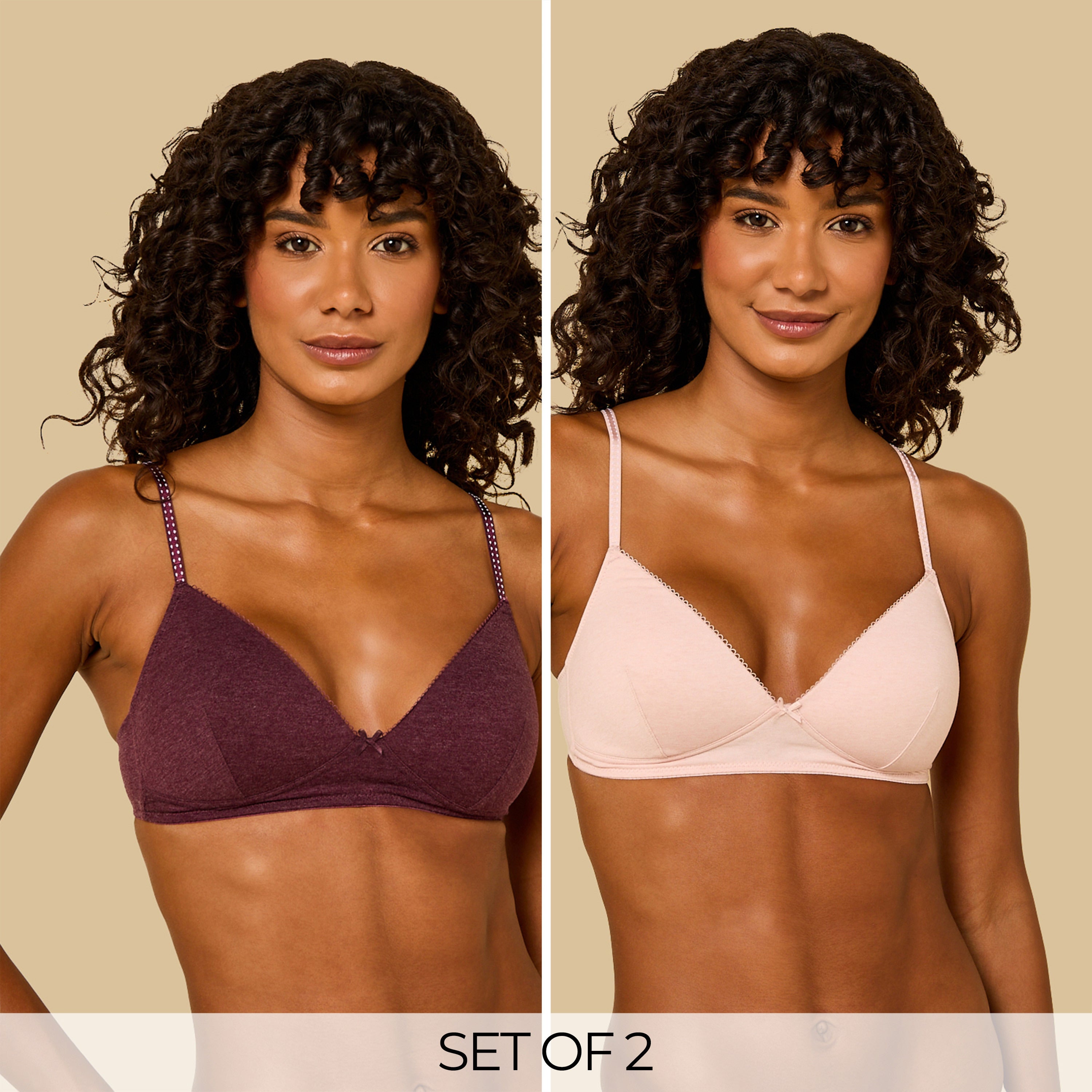 Pack of 2 - Padded A-frame Bra