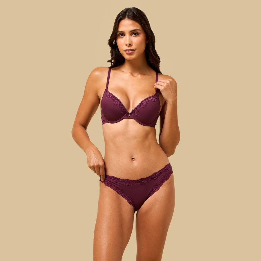 Ribbed Plunge Bra