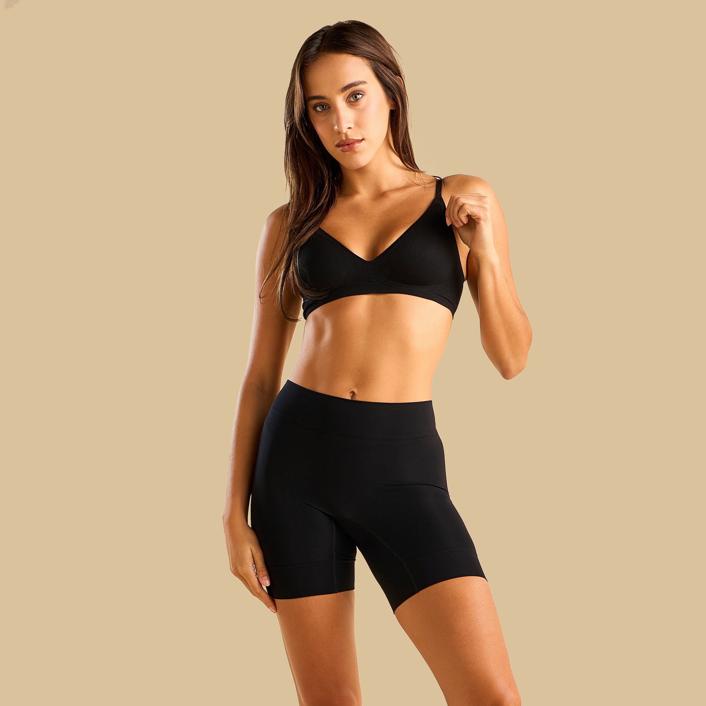 Ribbed Padded Non-Wired Bra