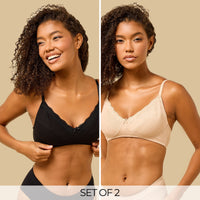 Pack of 2 - Ribbed Non-Padded Bra