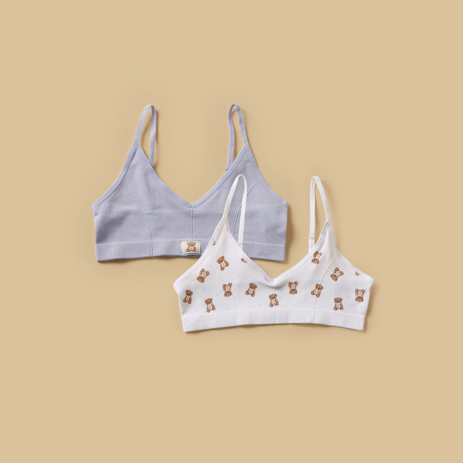 Pack of 2 - Bear Print Non-Padded Trainer Bra