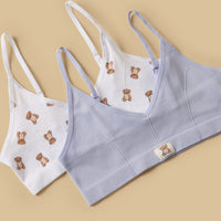 Pack of 2 - Bear Print Non-Padded Trainer Bra