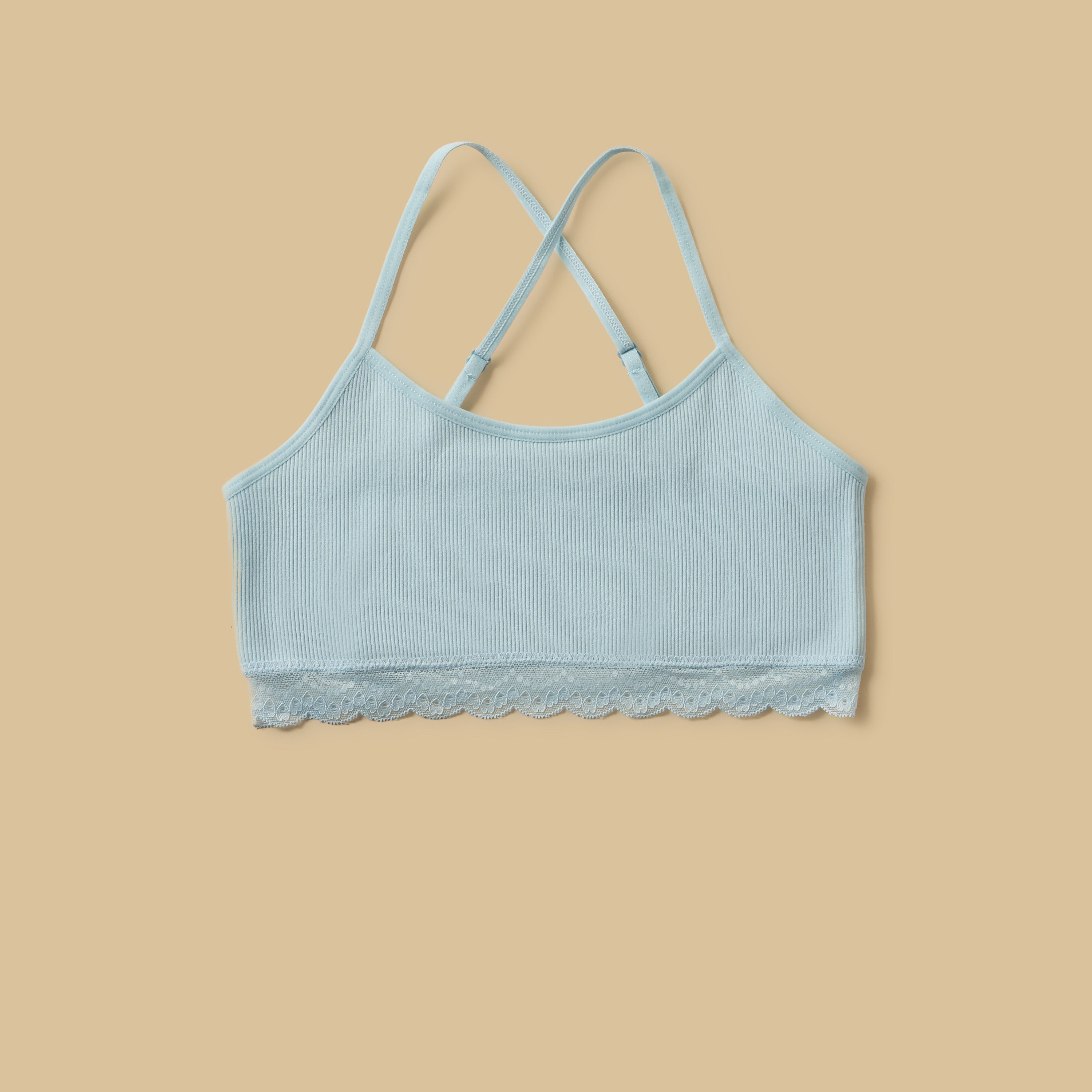 Pack of 2 - Seamless Lace Trim Non-Padded Trainer Bra