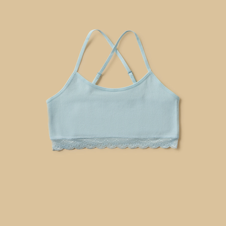 Pack of 2 - Seamless Lace Trim Non-Padded Trainer Bra