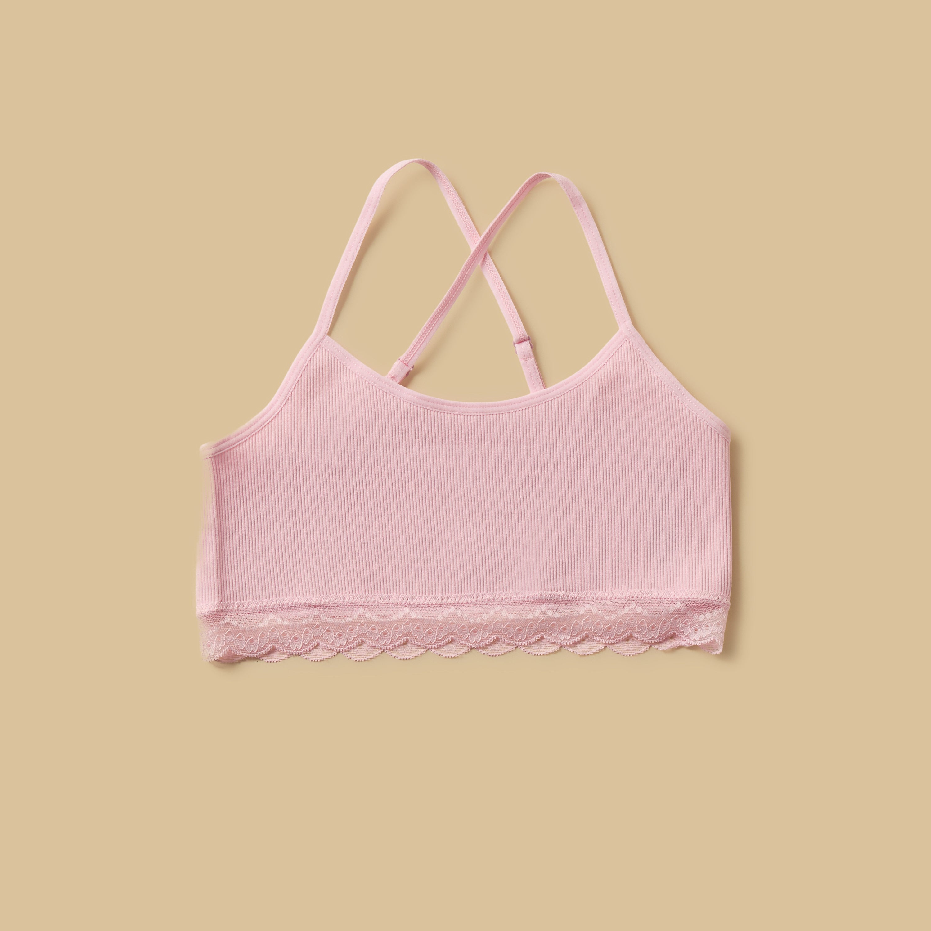 Pack of 2 - Seamless Lace Trim Non-Padded Trainer Bra