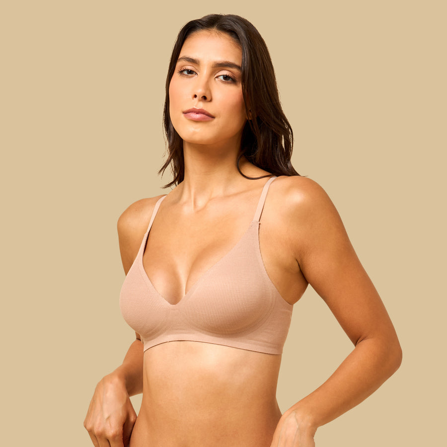 Ribbed Bonded Comfort Bra