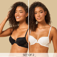 Pack of 2 - Lace Wired Demi Bra