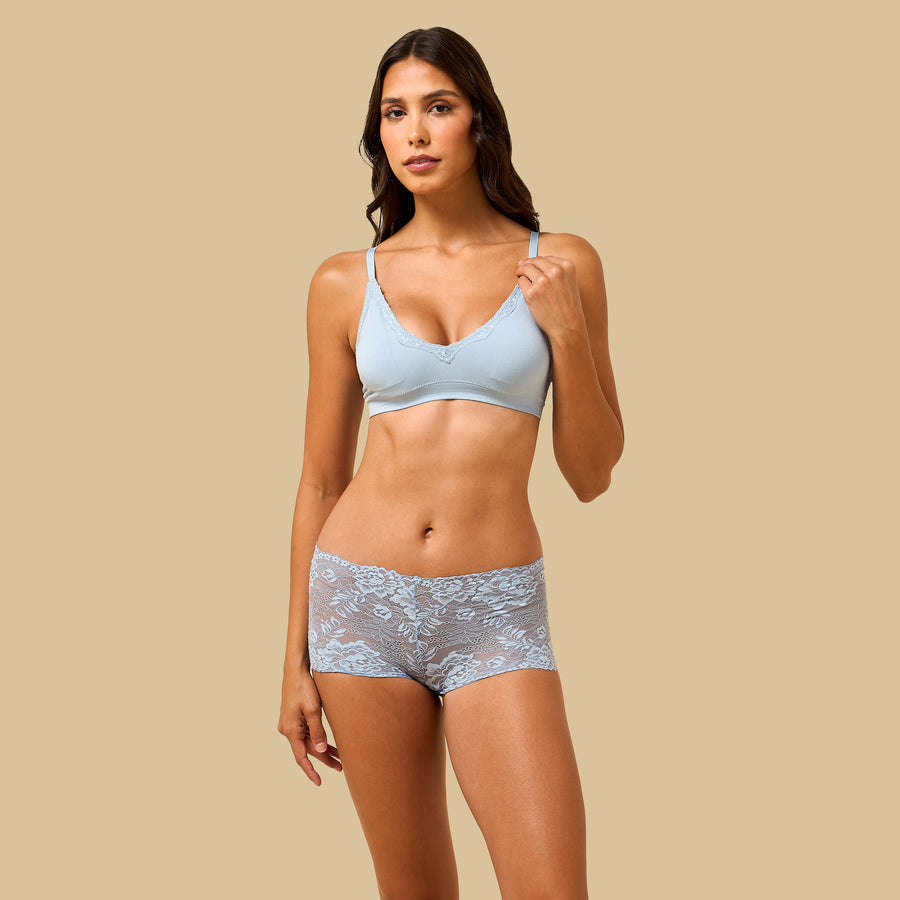 Lace Trim Non-Wired Crop Top
