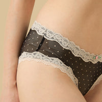 Polka Dot Print Mesh Briefs
