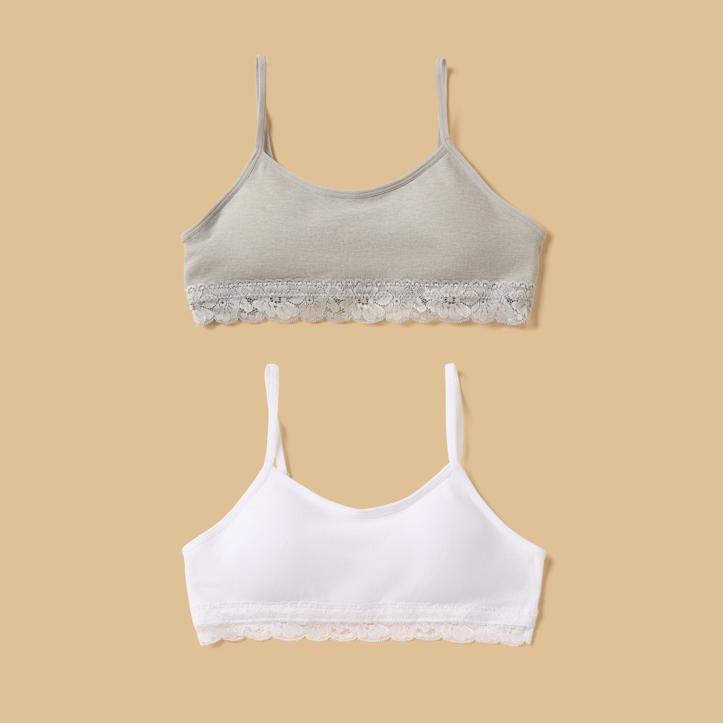 Pack of 2 - Lace Trim Seamless Padded Trainer Bra