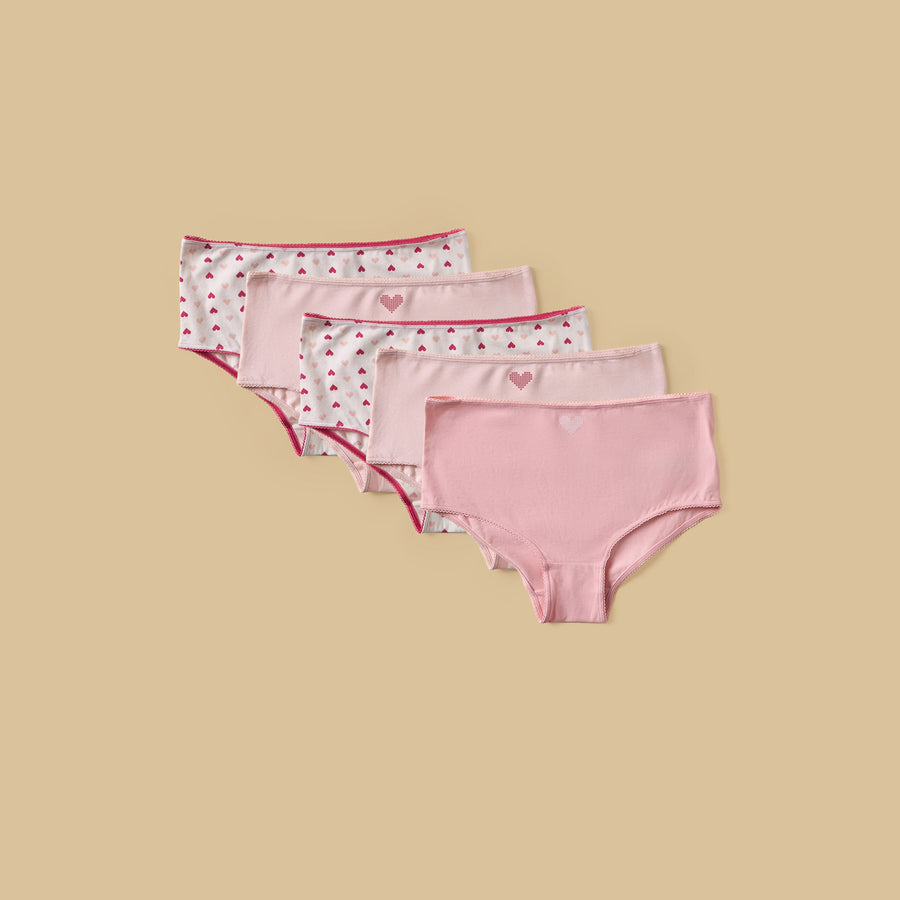 Pack of 5 - Heart Print Briefs