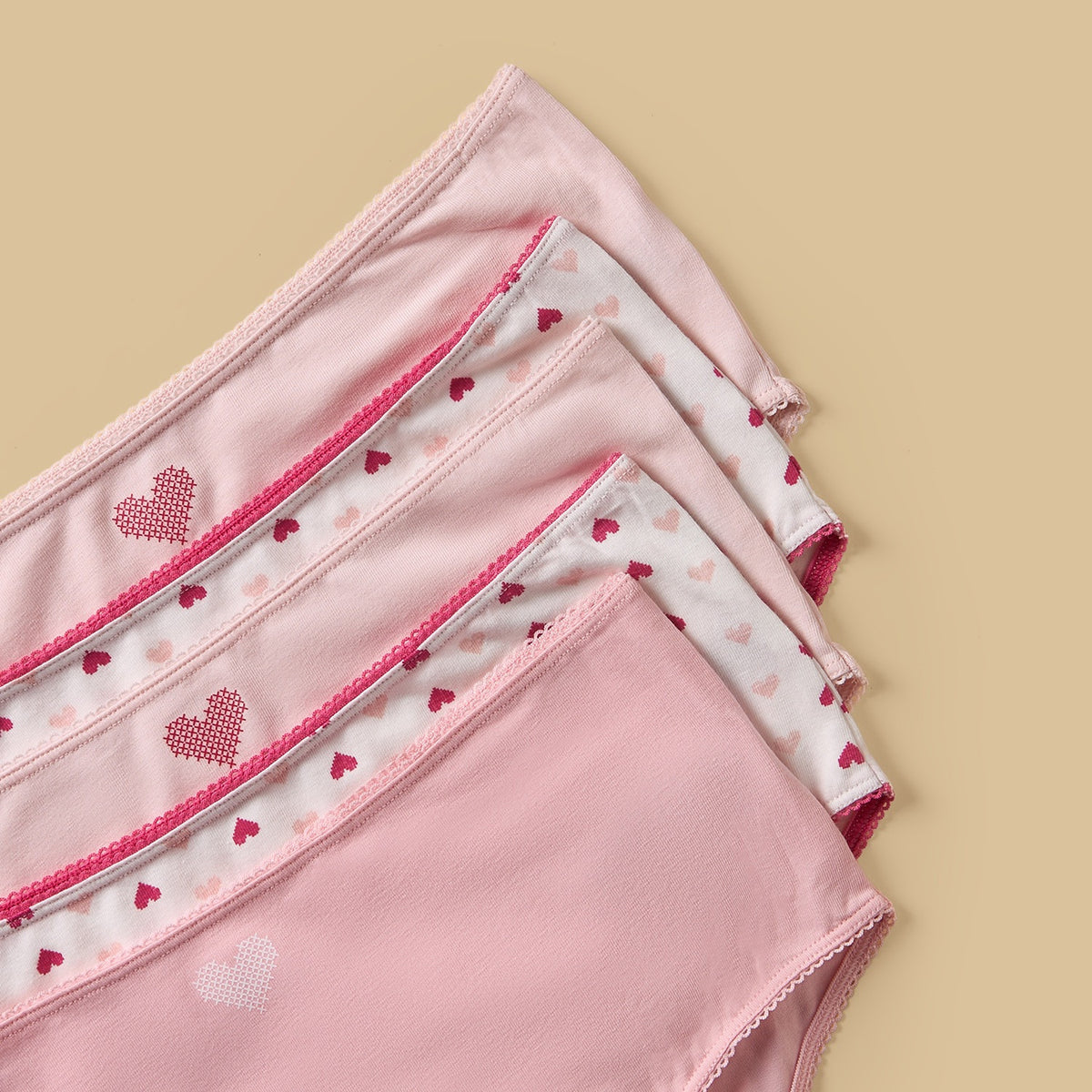 Pack of 5 - Heart Print Briefs