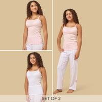 Pack of 2 - Textured Pointelle Vest