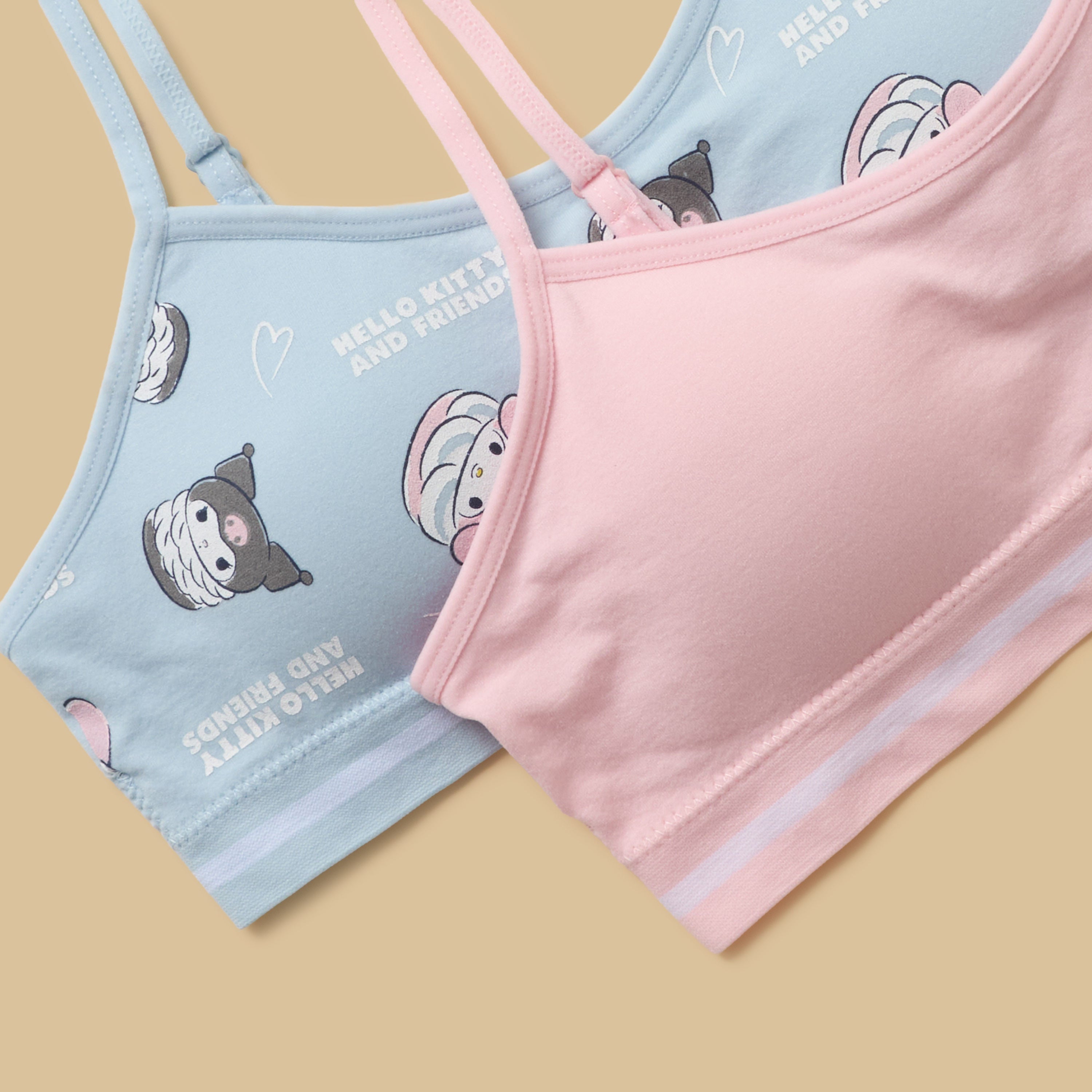 Pack of 2 - Hello Kitty and Friends Print Padded Training Bra