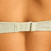 Lace Trim Pointelle Padded Wired Plunge Bra