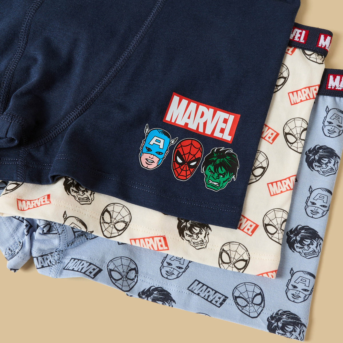 Pack of 3 - Marvel Print Trunks