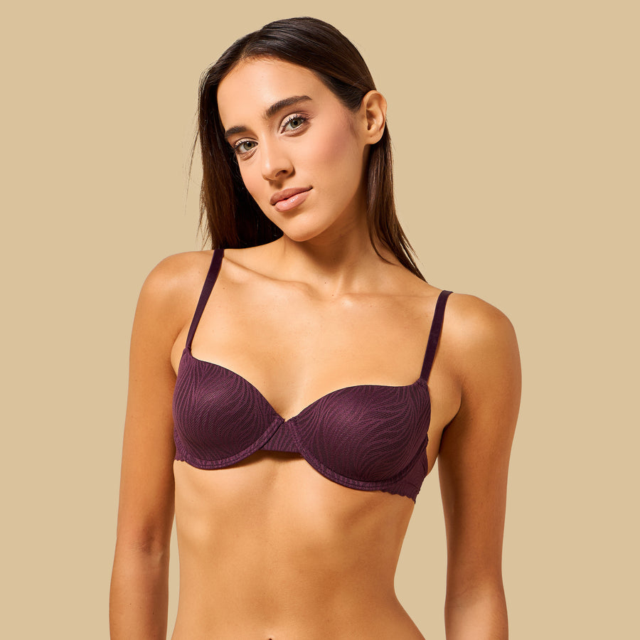 Pack of 2 - Textured Push-Up Wired Demi Bra