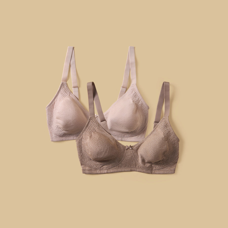 Pack of 2 - Plain Non-Padded Extended Bra