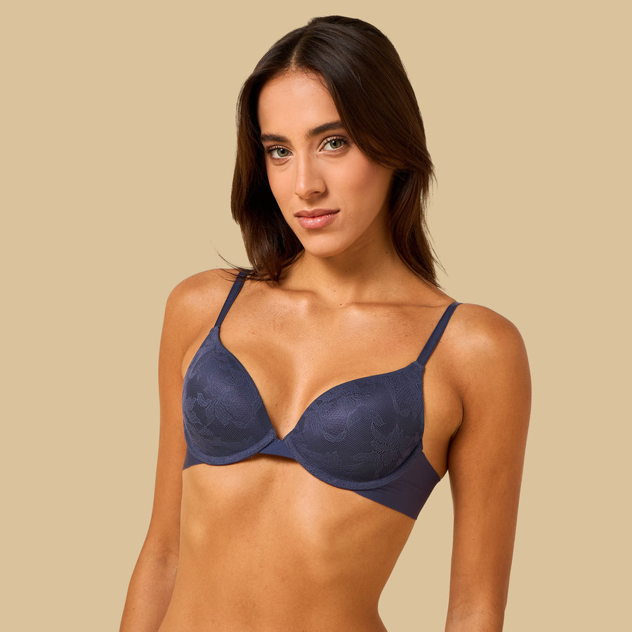 Pack of 2 - Jacquard Padded Wired Plunge Bra