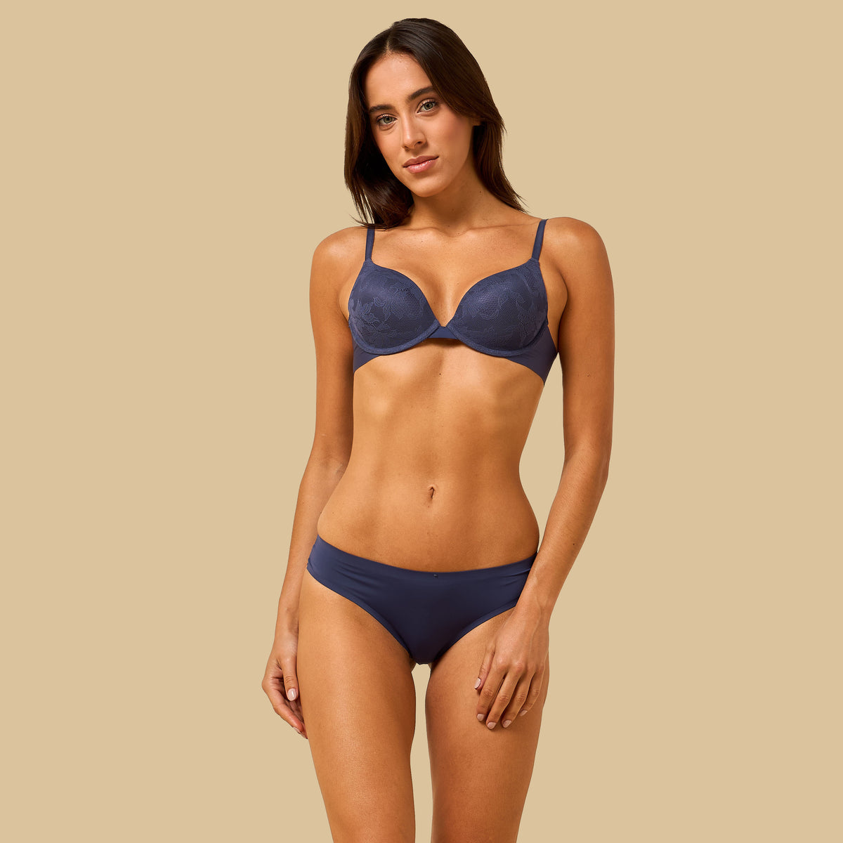 Pack of 2 - Jacquard Padded Wired Plunge Bra