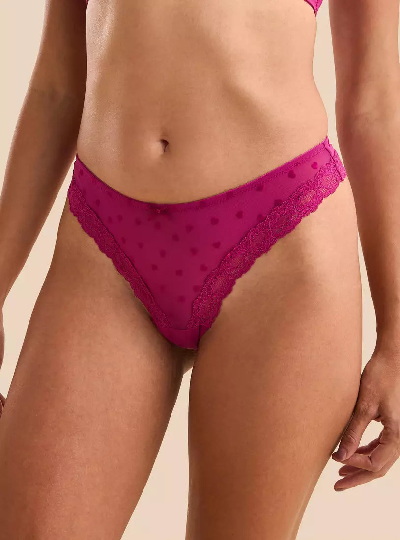 Heart Textured Brazilian Briefs