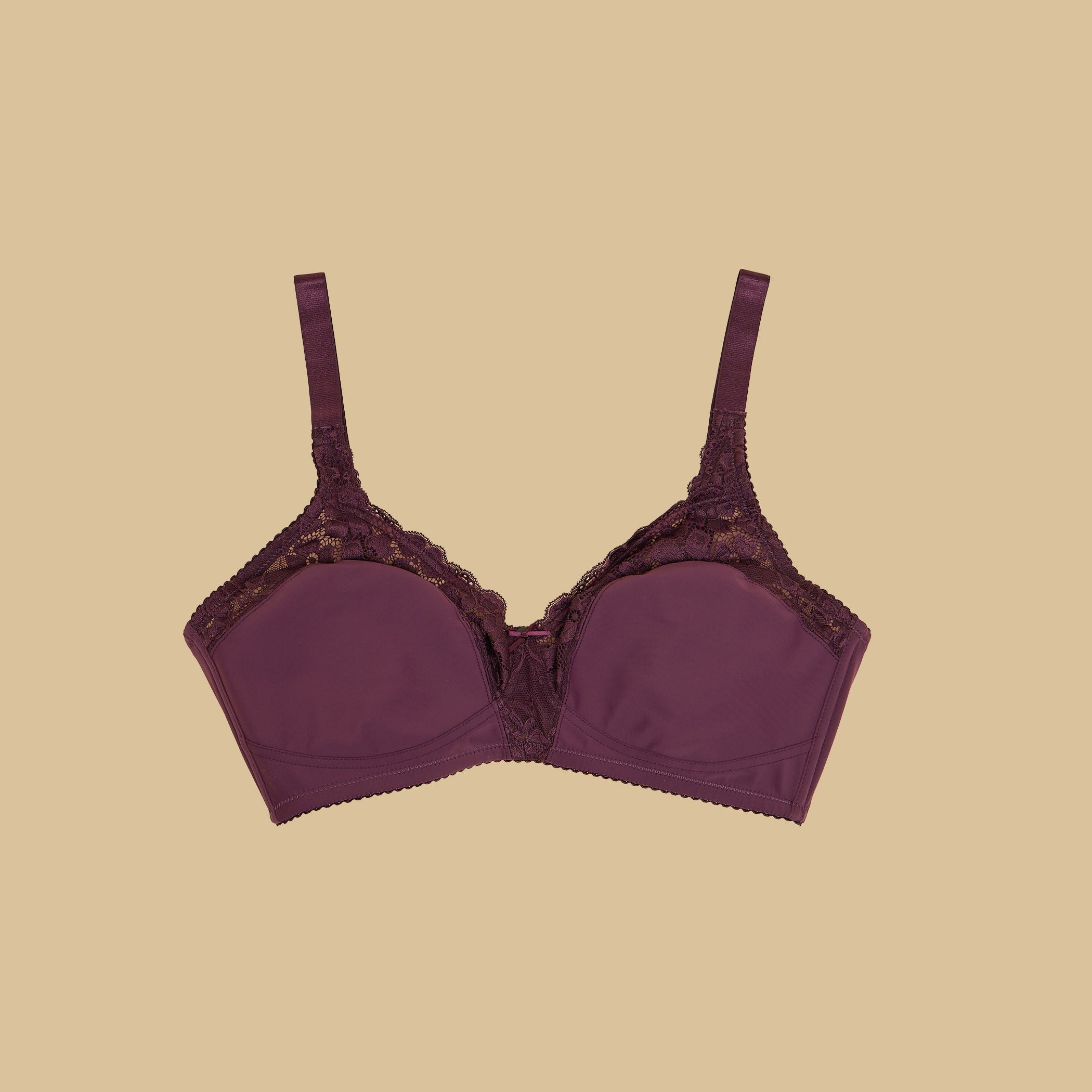 Lace Trim Non-Padded Non-Wired Bra