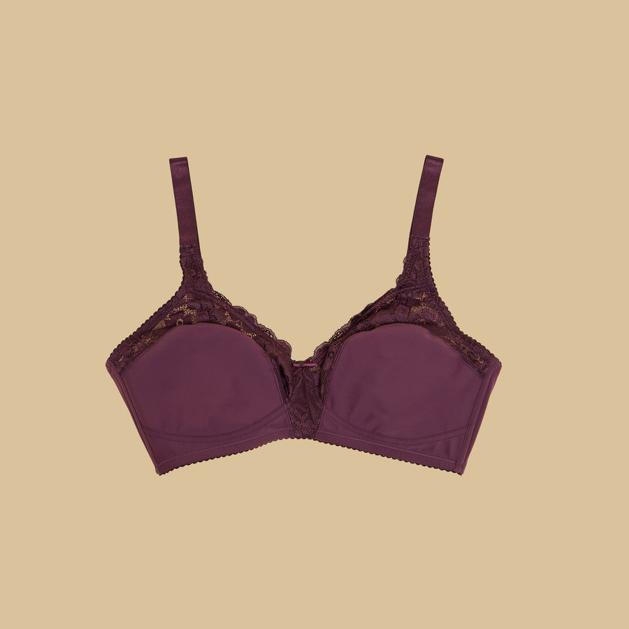 Lace Trim Non-Padded Non-Wired Bra