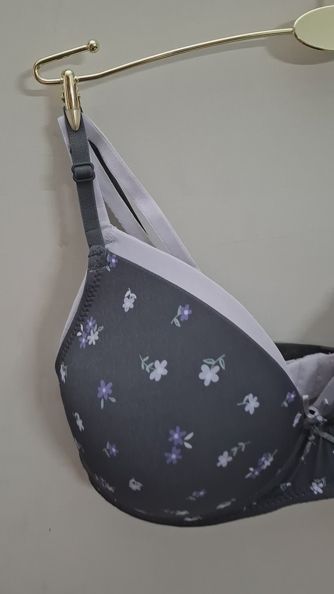 Pack of 2 - Assorted Padded Non-Wired A-frame Bra with Hook and Eye Closure