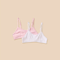 Pack of 2 - Plain Bra with Lace Trim