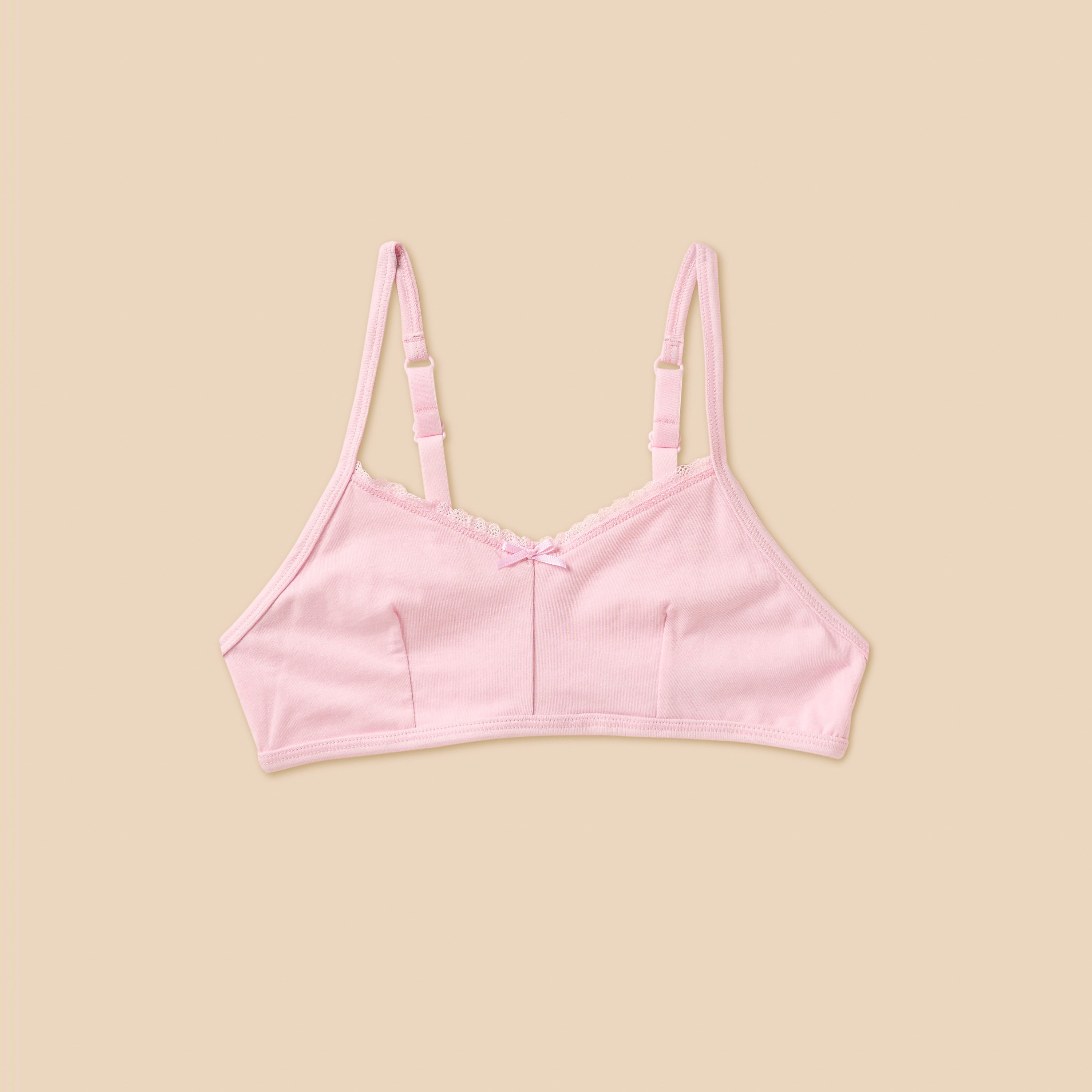 Pack of 2 - Plain Bra with Lace Trim