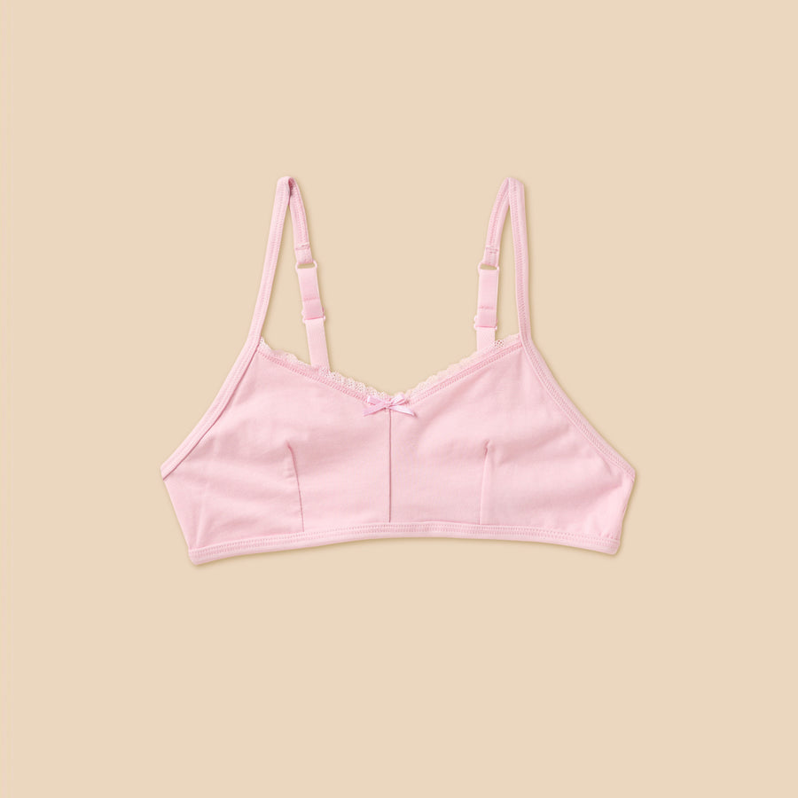 Pack of 2 - Plain Bra with Lace Trim