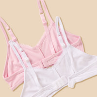 Pack of 2 - Plain Bra with Lace Trim