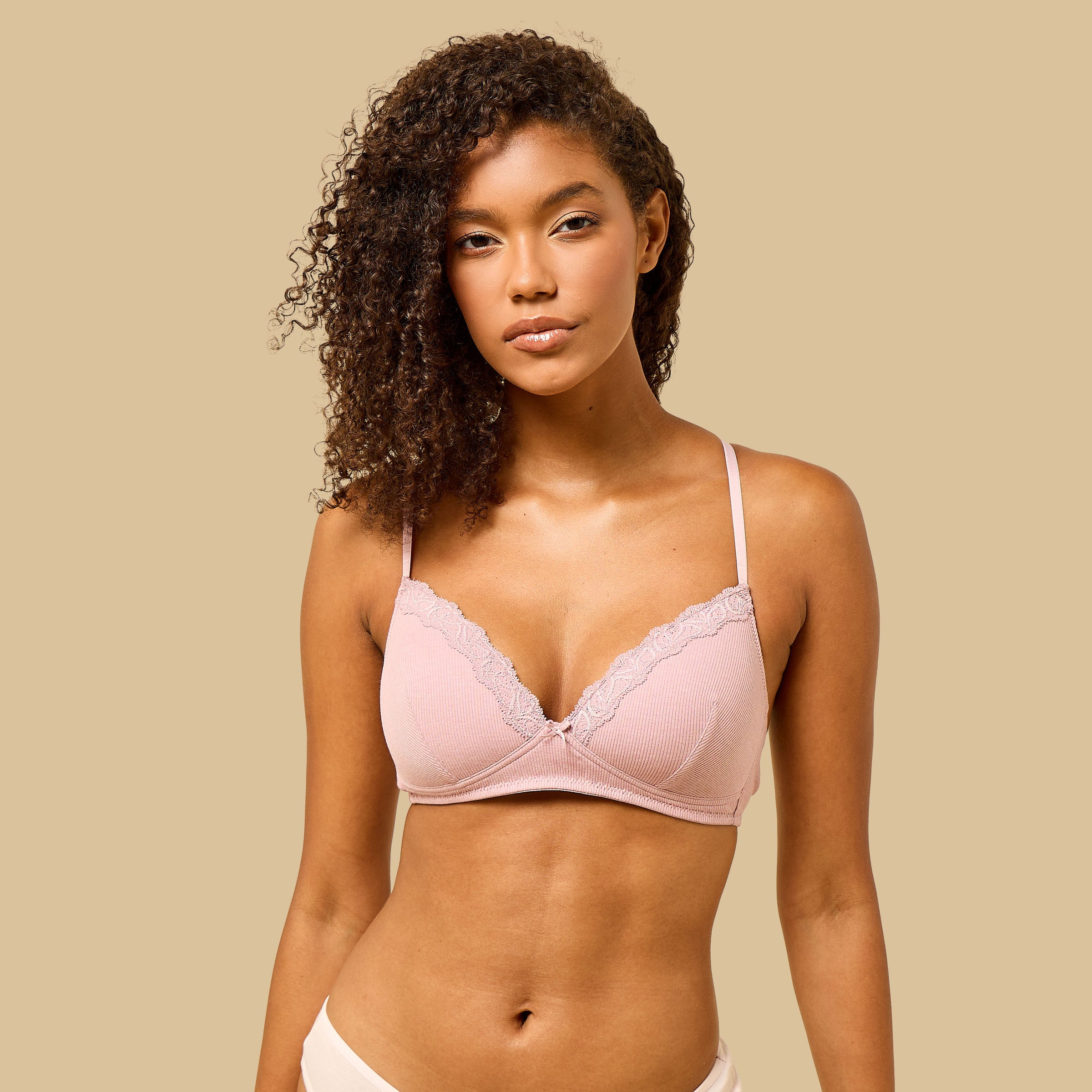 Pack of 2 - Lace Insert Padded A-frame Bra