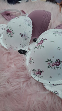 Lace Push-Up Wired Demi Bra Pink