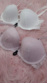 Lace Wired Demi Bra White