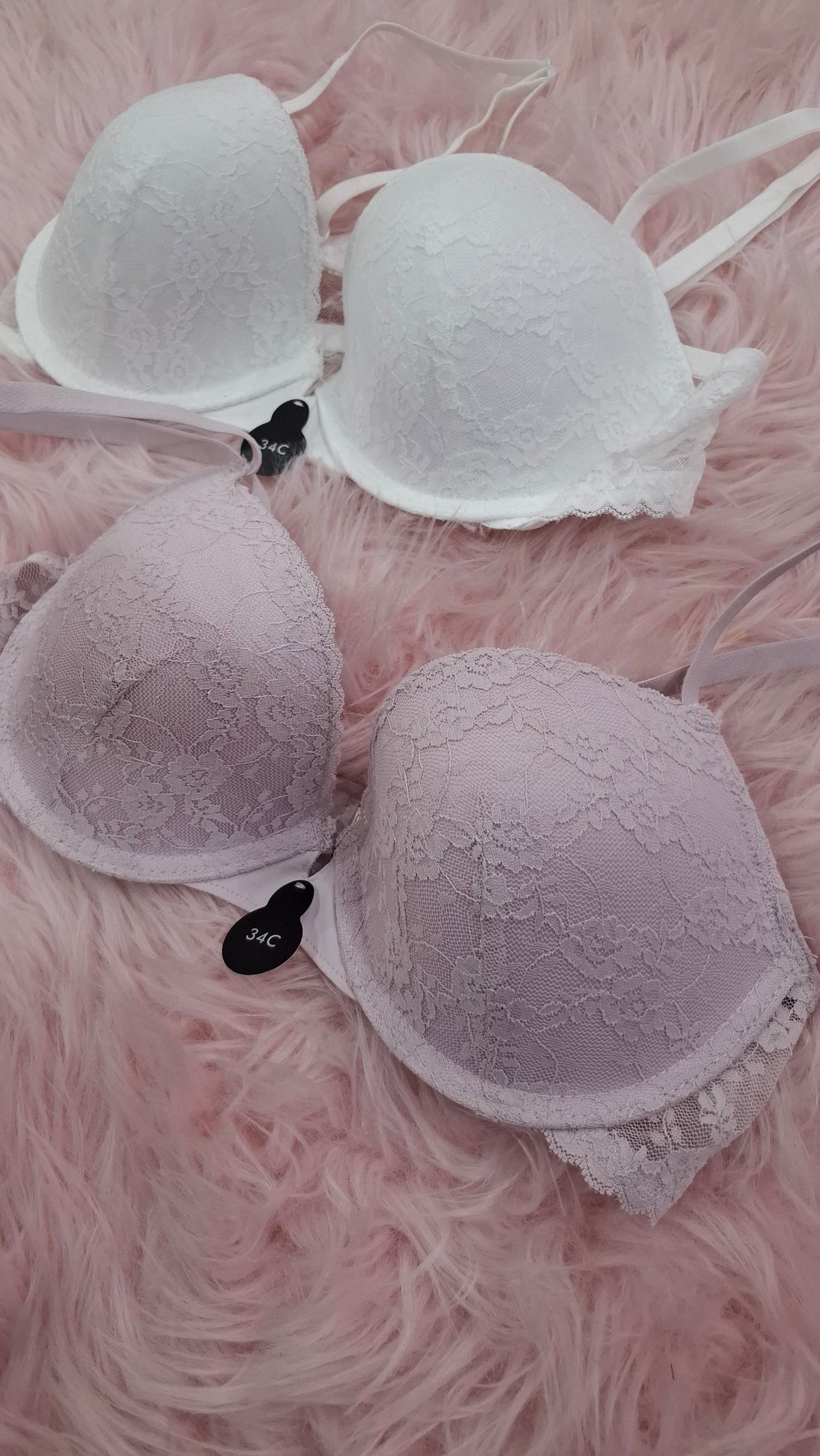 Lace Wired Demi Bra White