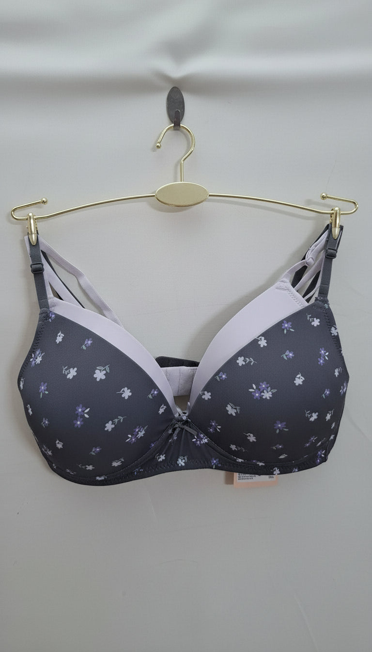 Pack of 2 - Assorted Padded Non-Wired A-frame Bra with Hook and Eye Closure