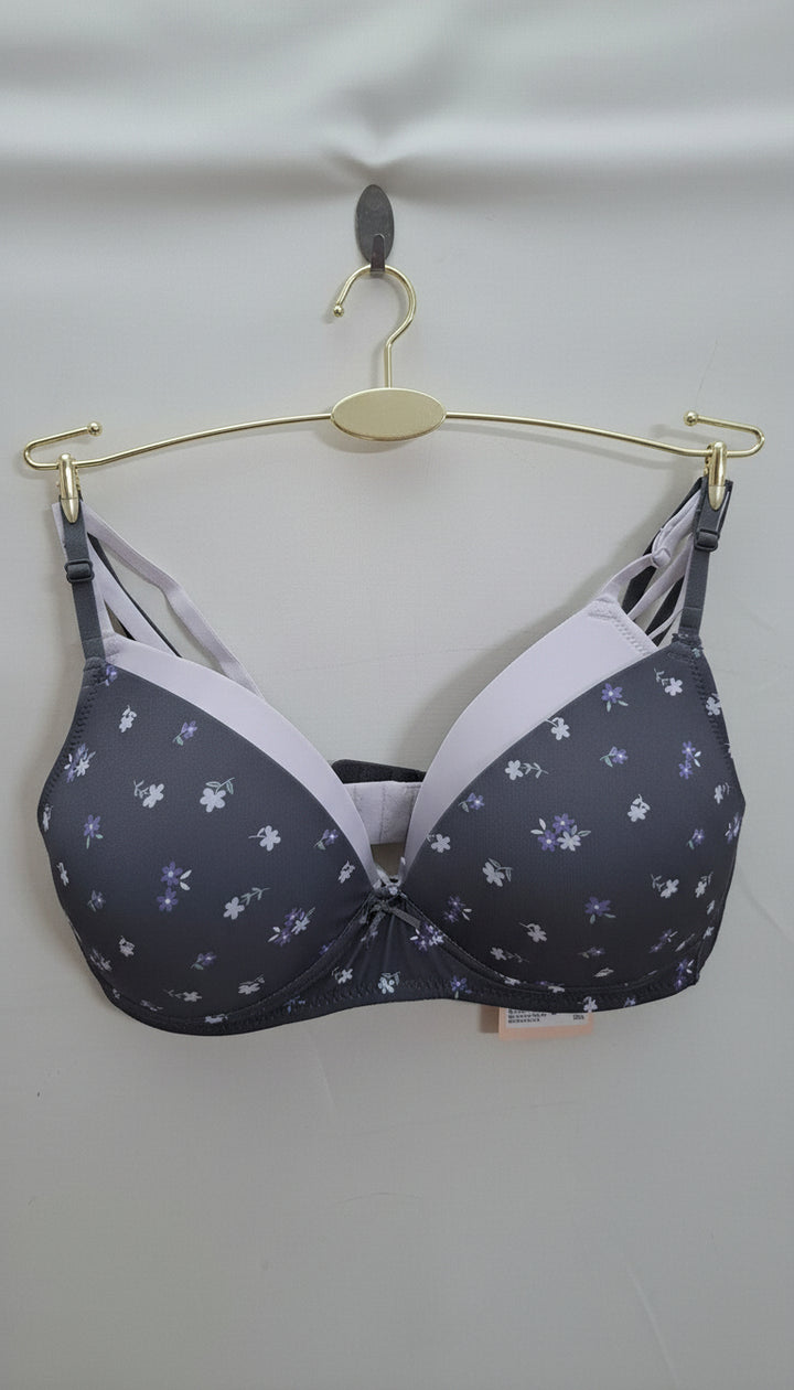 Pack of 2 - Assorted Padded Non-Wired A-frame Bra with Hook and Eye Closure