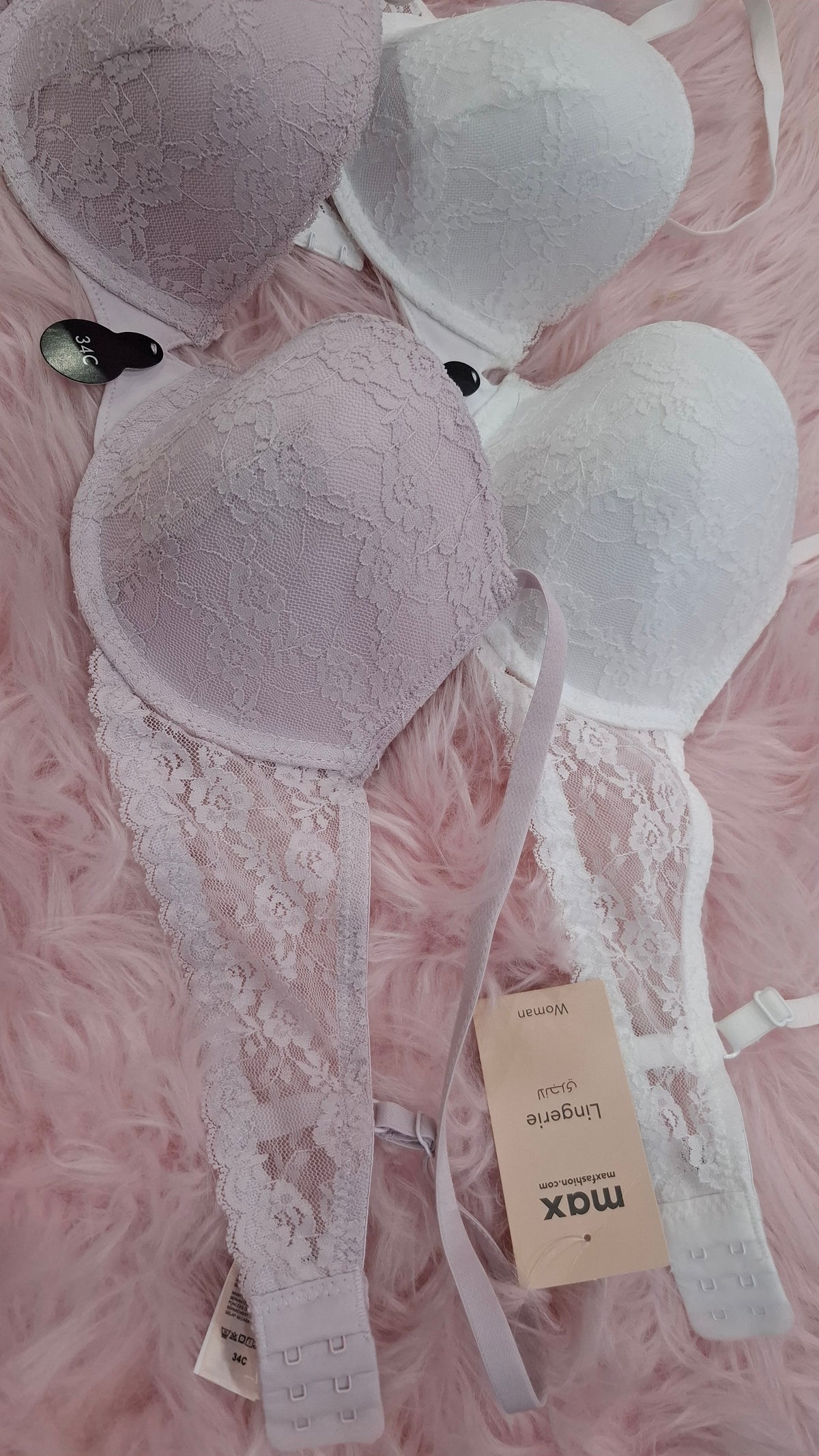 Lace Wired Demi Bra White