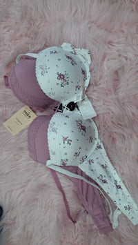 Lace Push-Up Wired Demi Bra Pink
