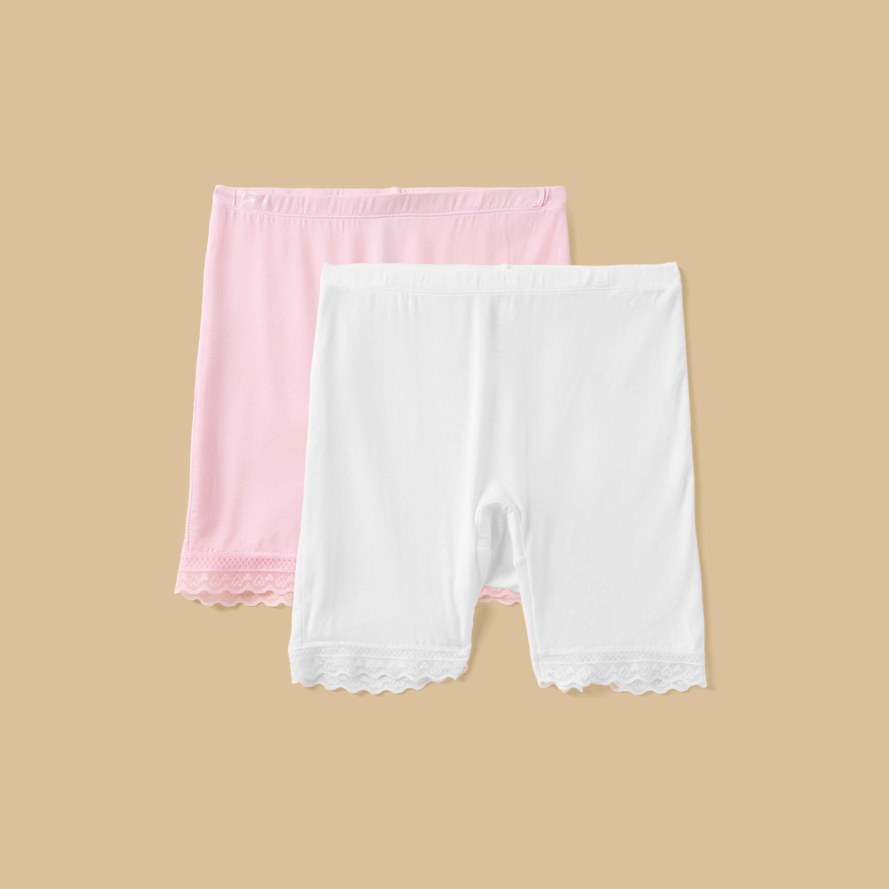 Pack of 2 - Lace Trim Short Leggings