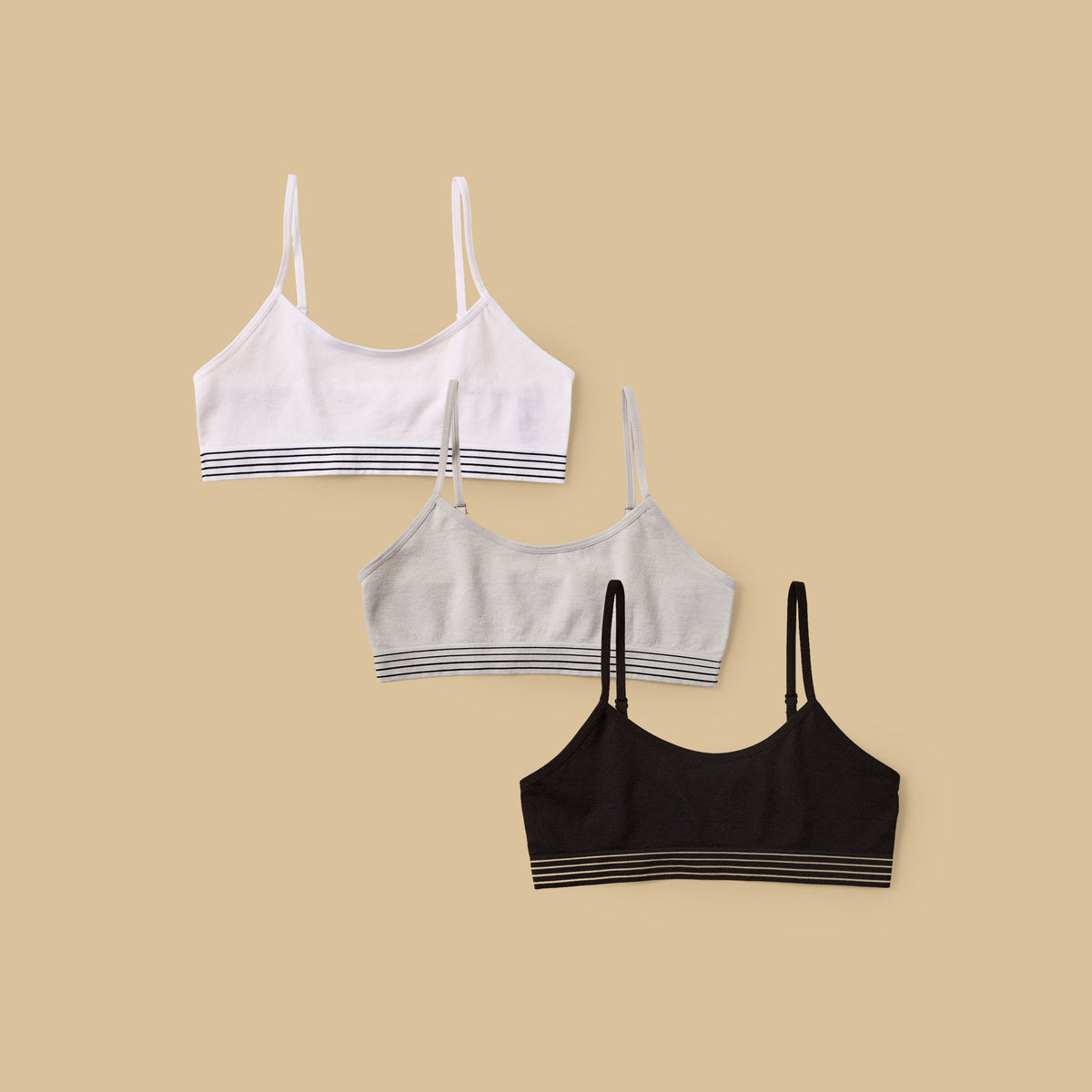 Pack of 3 - Jacquard Striped Non-Padded Trainer Bra