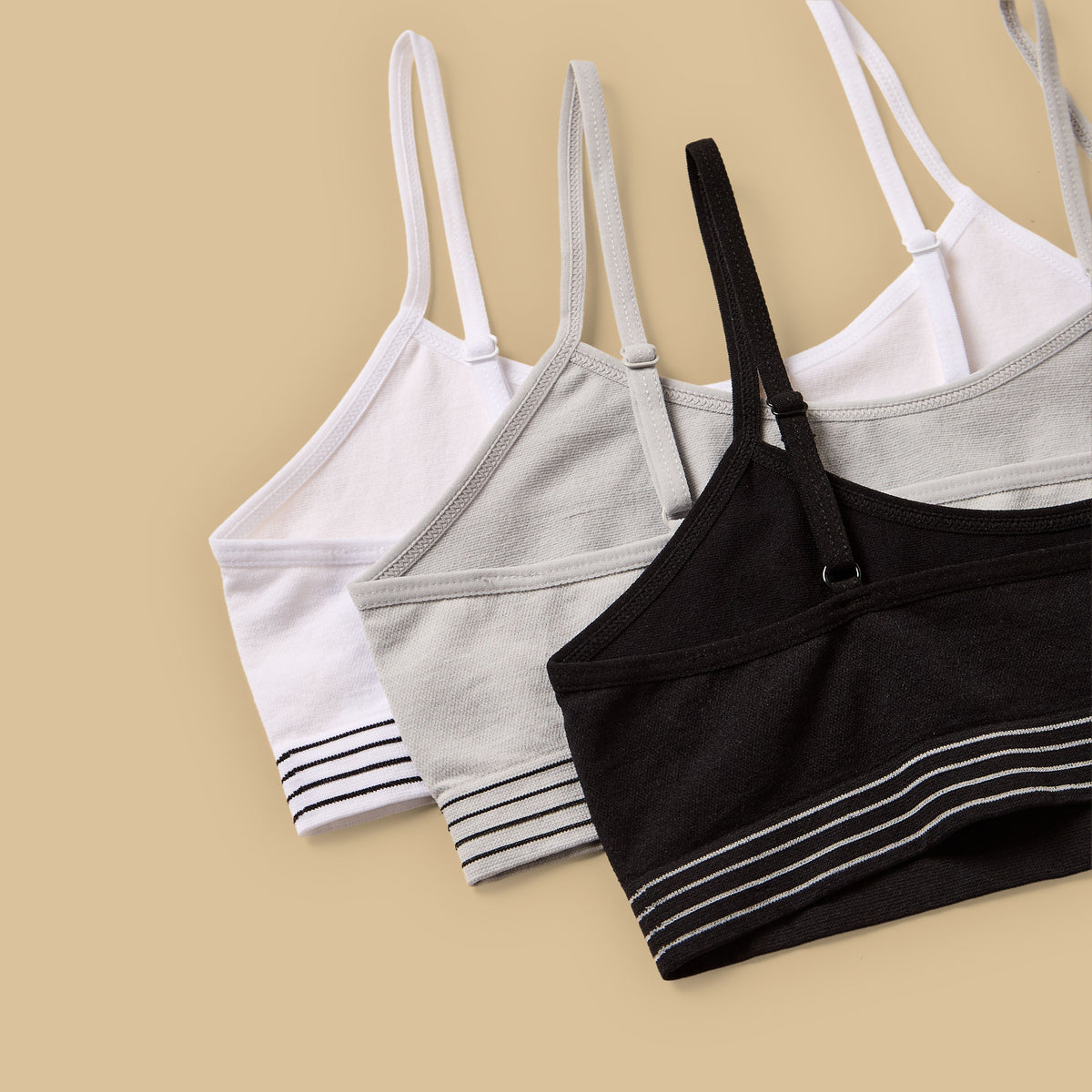 Pack of 3 - Jacquard Striped Non-Padded Trainer Bra