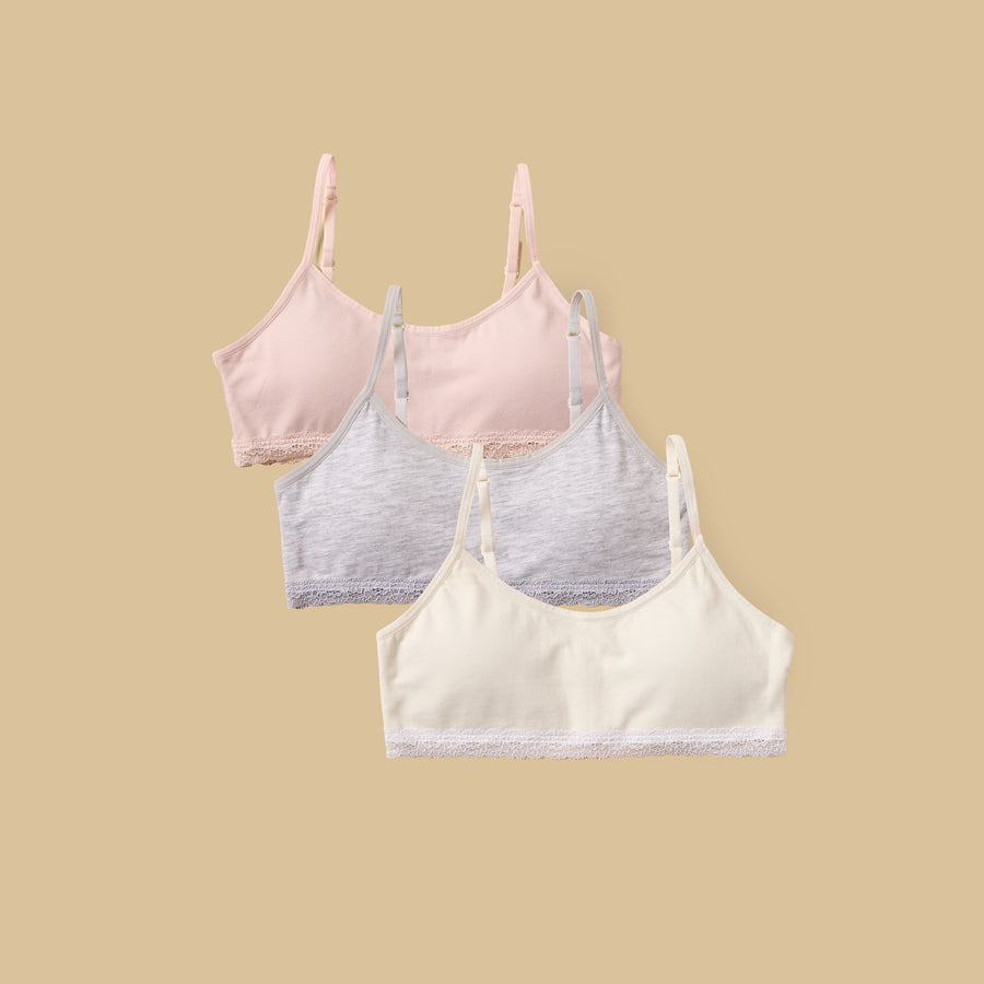 Pack of 3 - Lace Trim Padded Trainer Bra