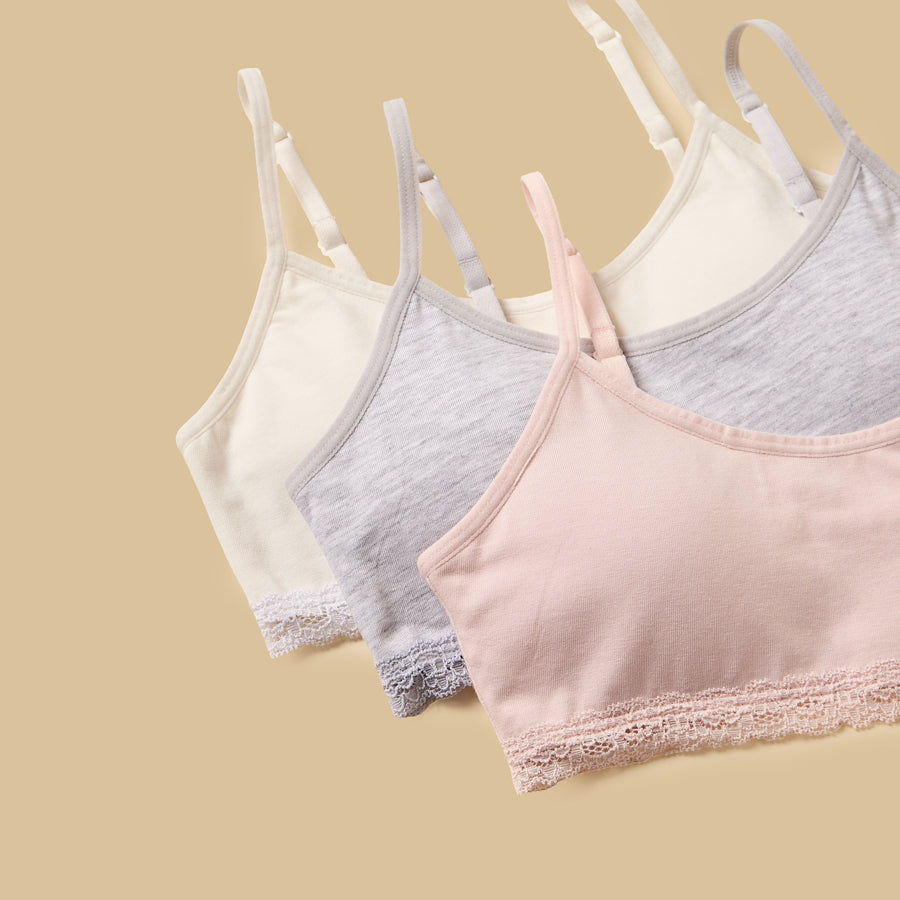 Pack of 3 - Lace Trim Padded Trainer Bra