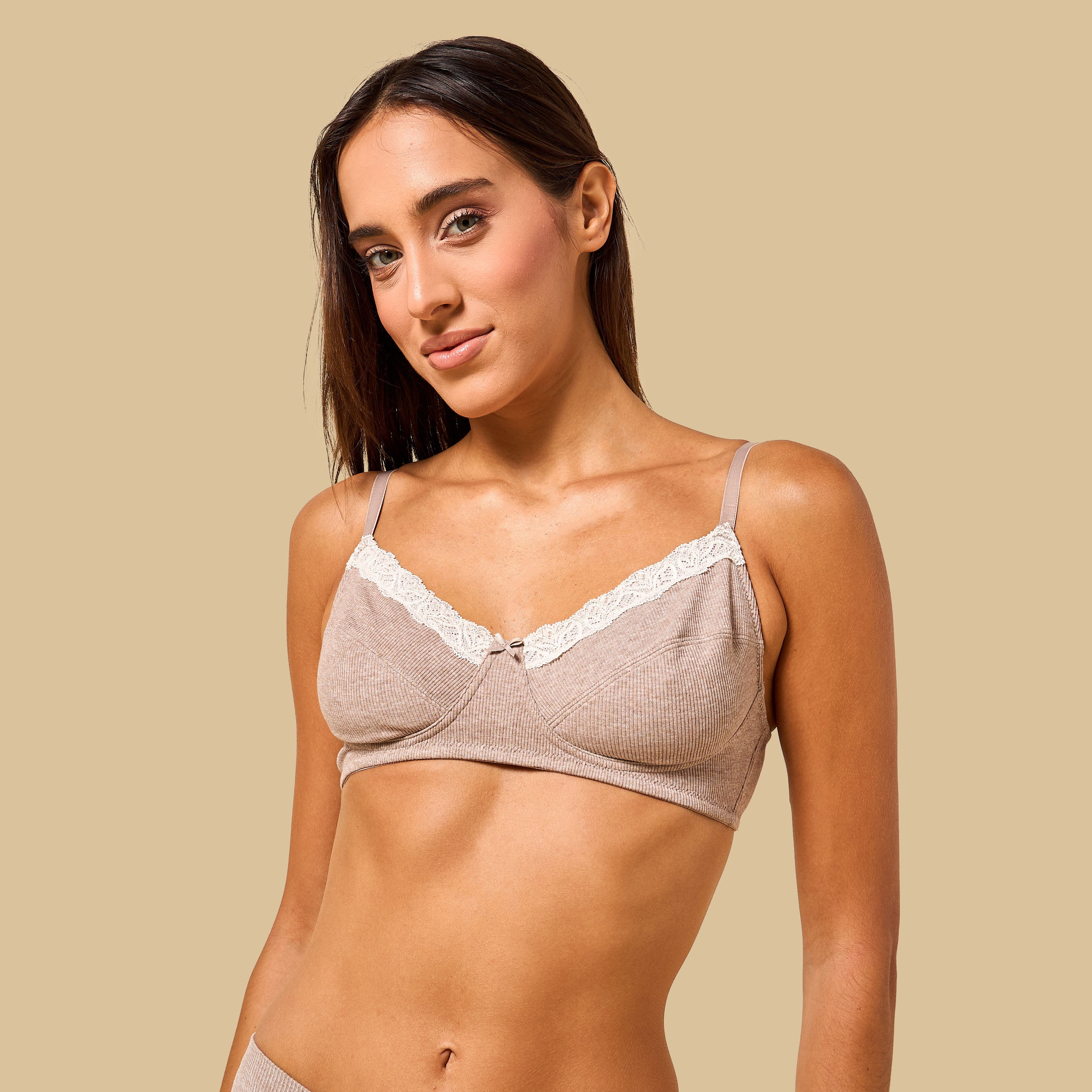 Pack of 2 - Lace Trim Non-Padded Non-Wired Bra